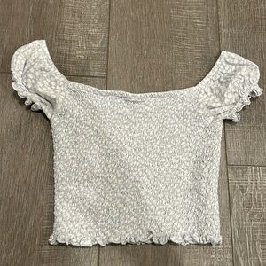 Off the shoulder light purple crop top